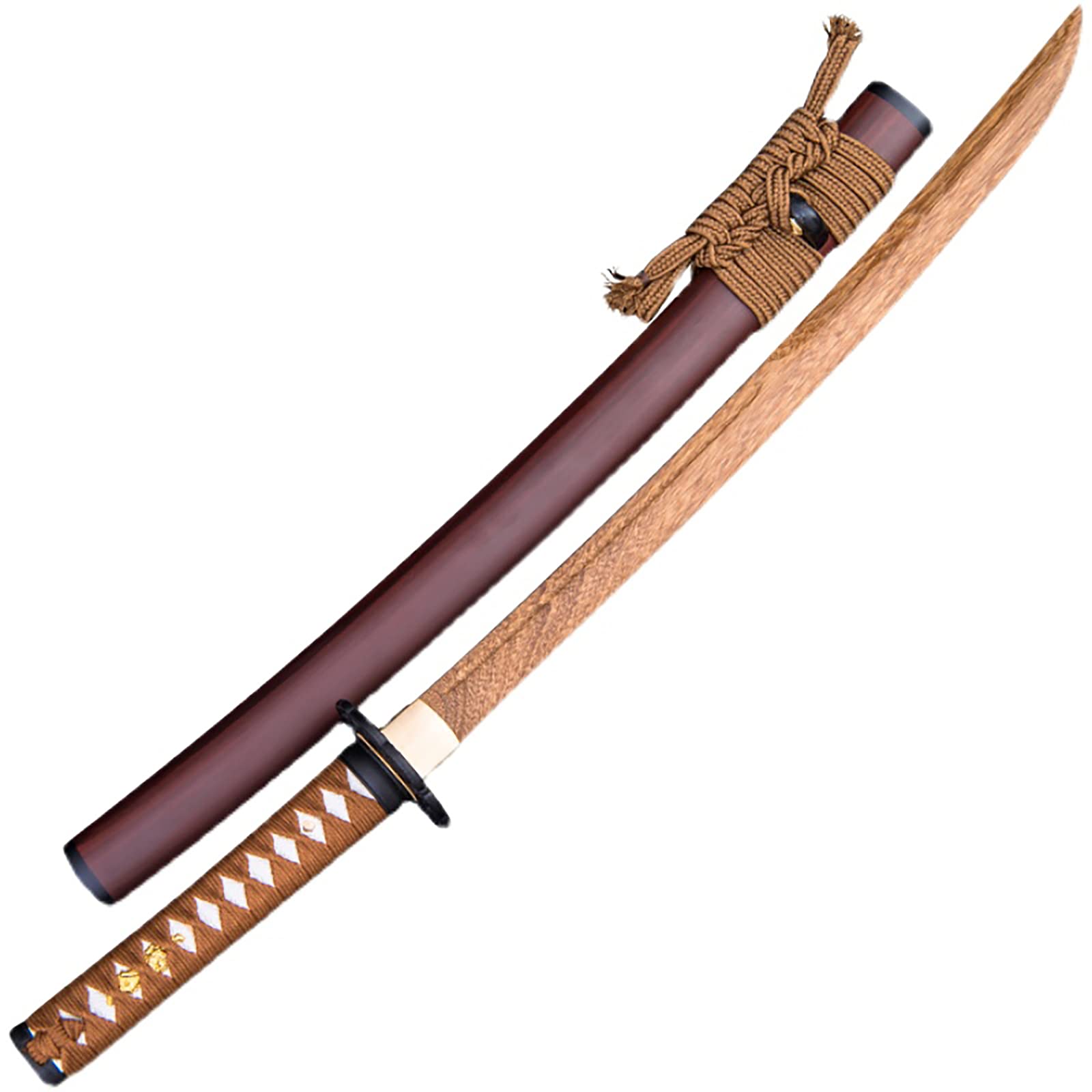 78cm Wooden Samurai Sword with Sheath, Wenge Wood Short Katana
